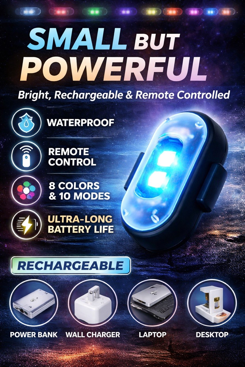 Remote Control RGB LED Strobe Light Wireless Rechargeable Footwell Lights Exterior Interior Decorative for SUV Truck Motorcycle